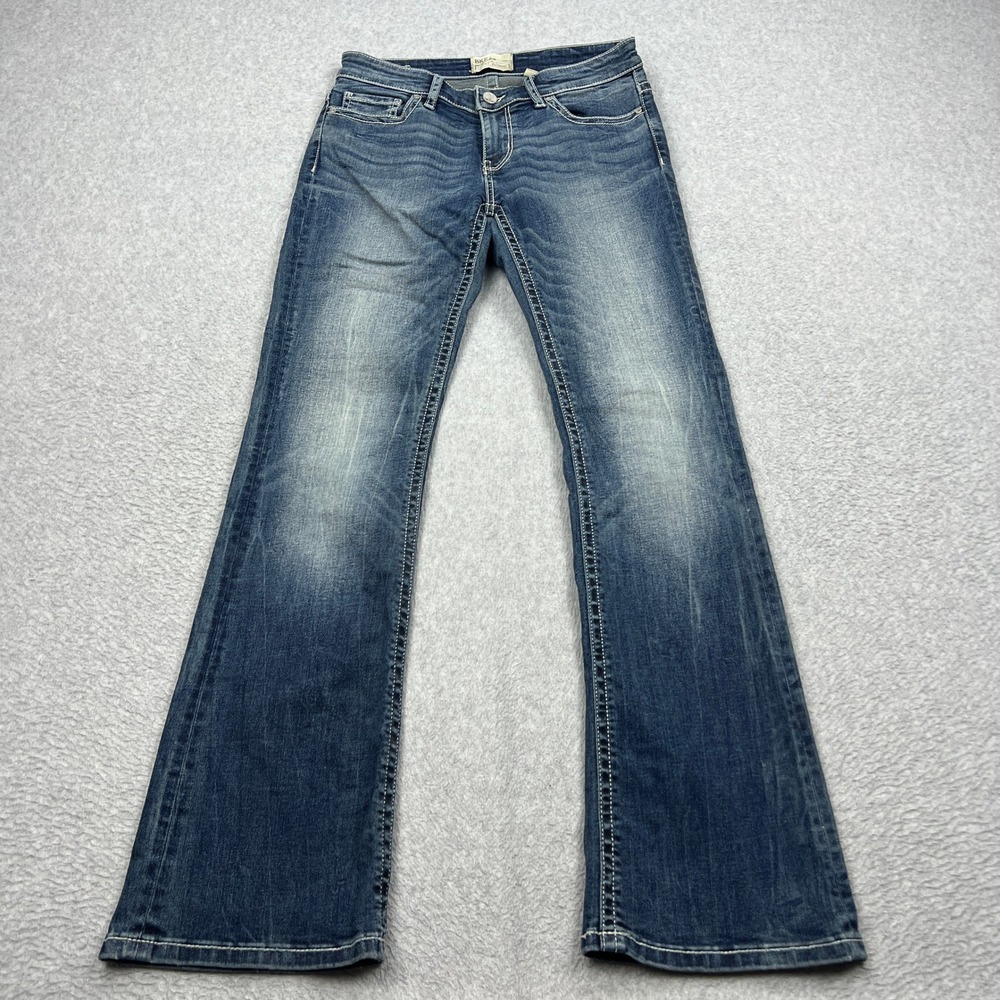 BKE Payton Bootcut Jeans Womens 26R Blue Low Rise Thick Stitch Western Denim